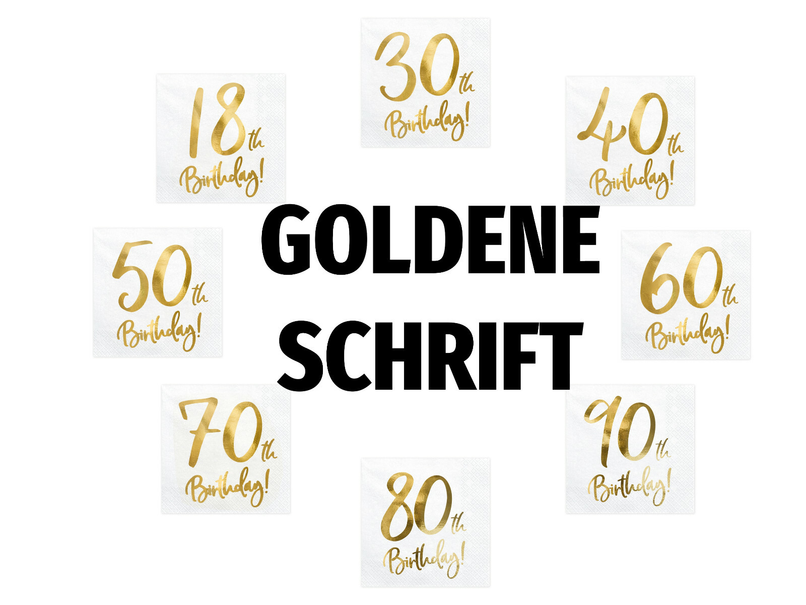 Servietten 40. Geburtstag - 20 Stück, 3-lagig, 33x33cm, Mit Prägung '40', Für Geburtstagsfeiern