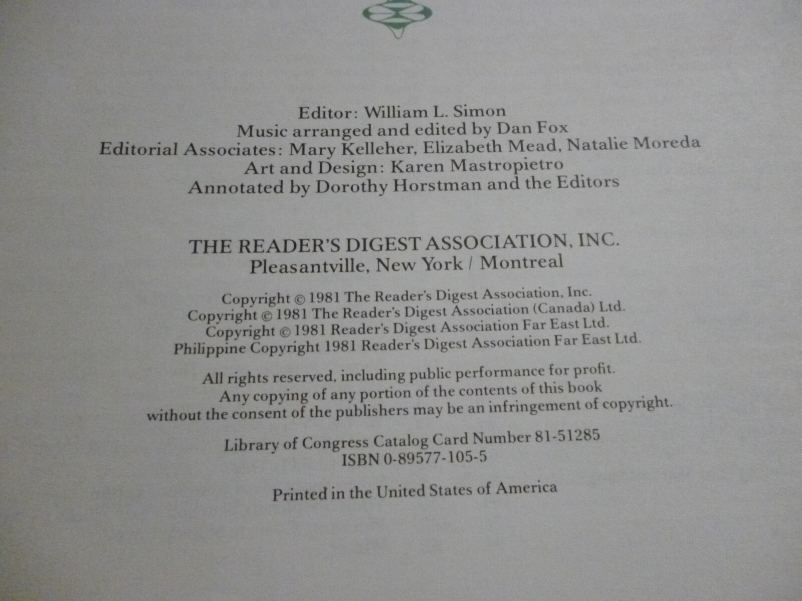 1st edition 1st printing Reader's Digest Merry Christmas Songbook 110 songs 1981