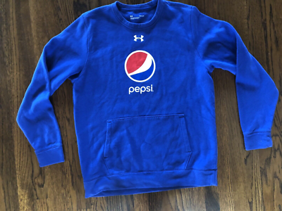 Under Armour Pepsi Sweatshirt Mens Blue Long Sleeve Kangaroo
