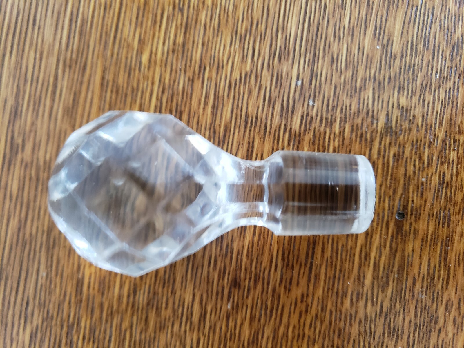 Antique Cut Glass Crystal Decanter Bottle Ball Prizm Stopper Only Vintage 3 inch