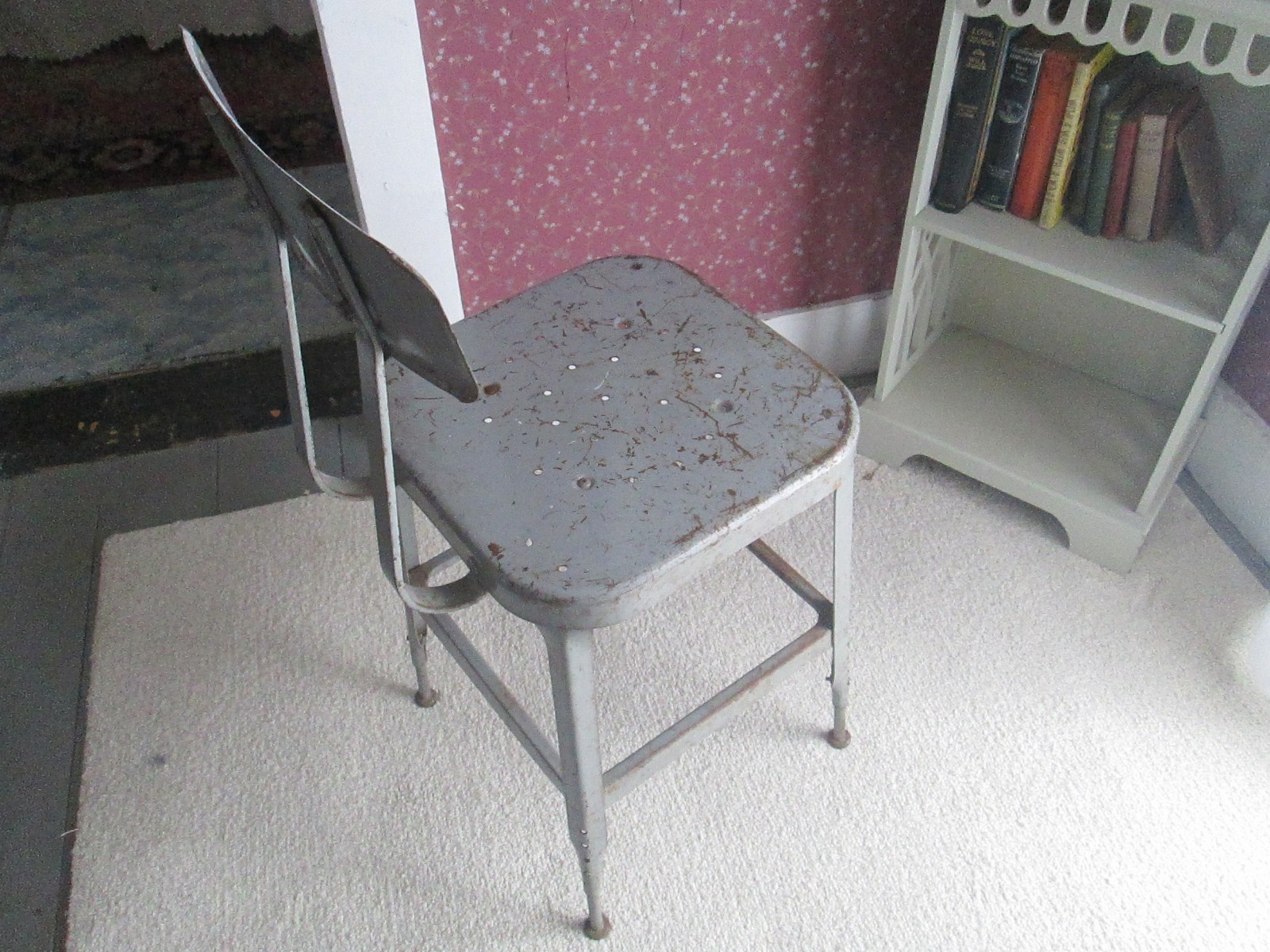 Lyon Mid Century Metal Industrial Chair Stool Steampunk Drafting Adjustable