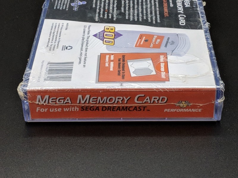 Performance Sega Dreamcast Mega Memory Card 800 Blocks Brand New Sealed-!