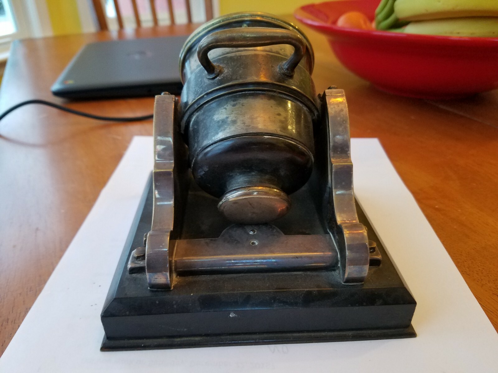 French Industrial Mortar Cannon Clock Barometer set Bronze Gilt Novelty Guilmet