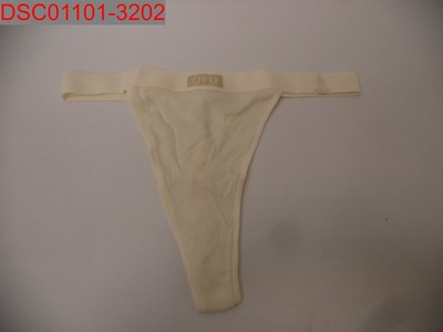 Stain, Urban Outfitters Women's Ivory OFU Cotton Rib Hi Cut Thong, L 61652137