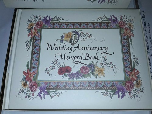 Our Wedding Anniversary Memory Book Album Scrapbook Floral Talus Vtg Marriage