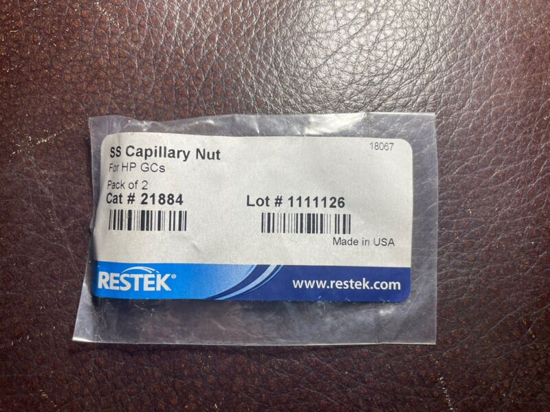 Restek 21884 Capillary Column Nut, 2pk NEW (Agilent 5181-8830)