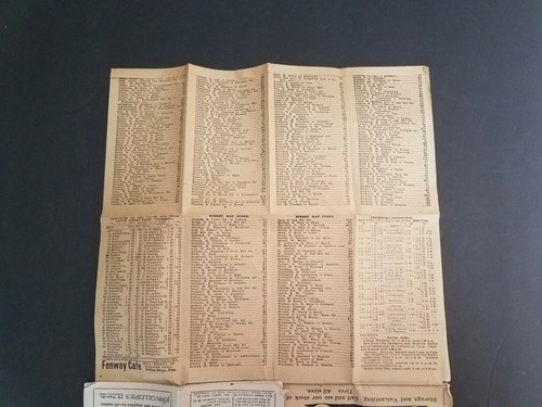 1917 Fitchburg Massachusetts Map Railroad Timetable USPS Mail Baseball Schedule
