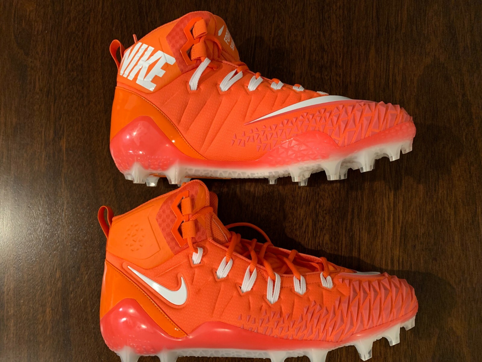 NIKE Force Savage Pro TD Men's 14 Football Cleats 918346-818 Orange White NWOB