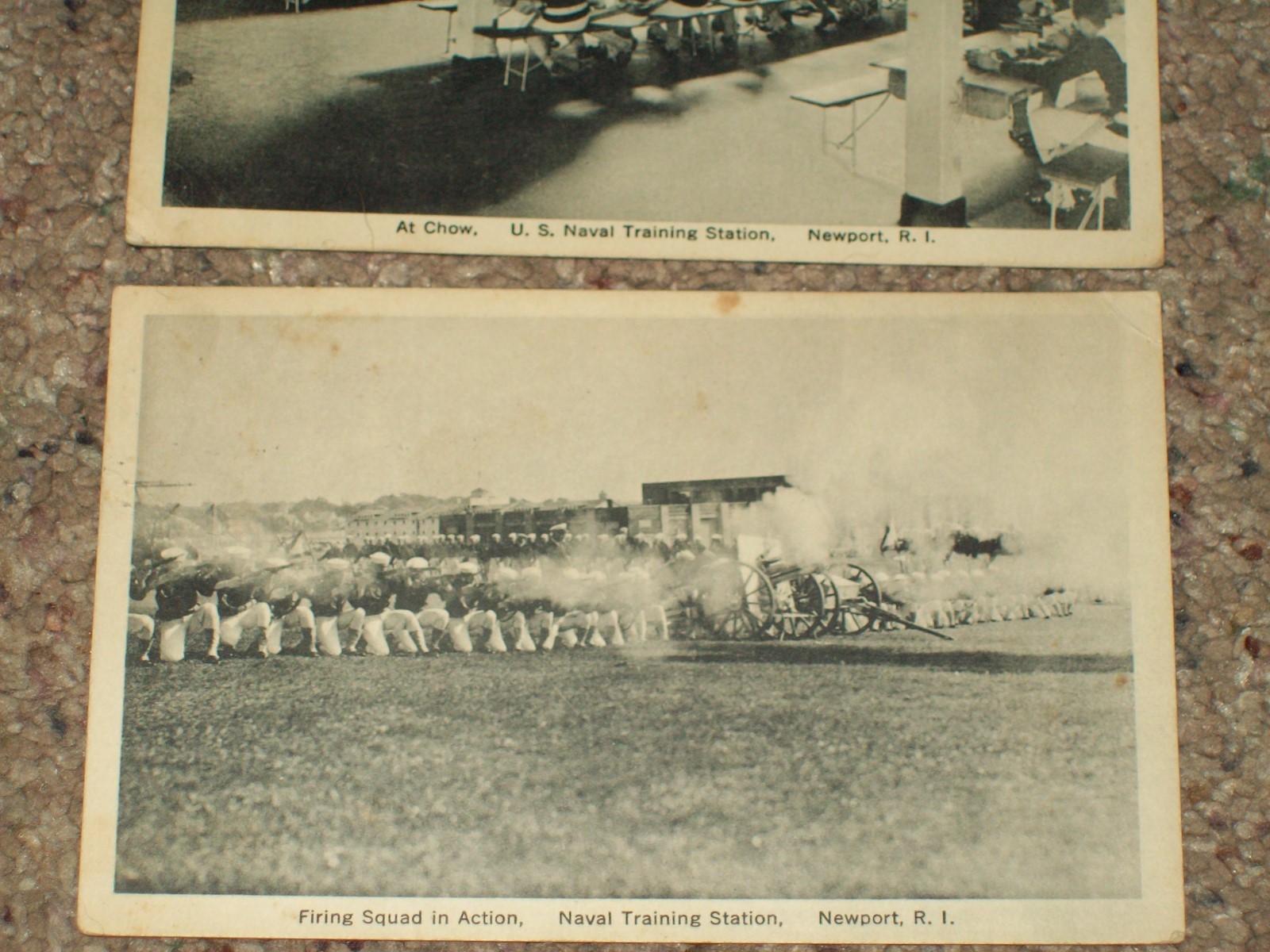 Lot 3 Antique Military Postcards Newport RI US Naval Training Station 1937 Stamp