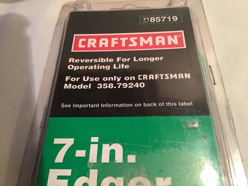 2 Craftsman Replac. 7 In. Edger Blades 85719 Fits Model 358-79240 NEW In Pkg.