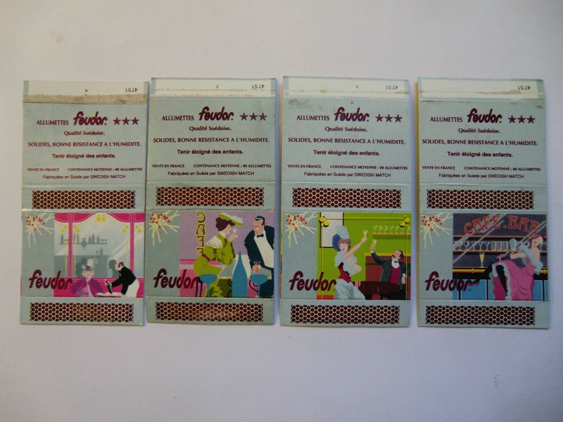 Boites D'Allumettes Feudor Serie Bistrot 4751 ComplÃ¨Te Matchbox Cerillas Matches