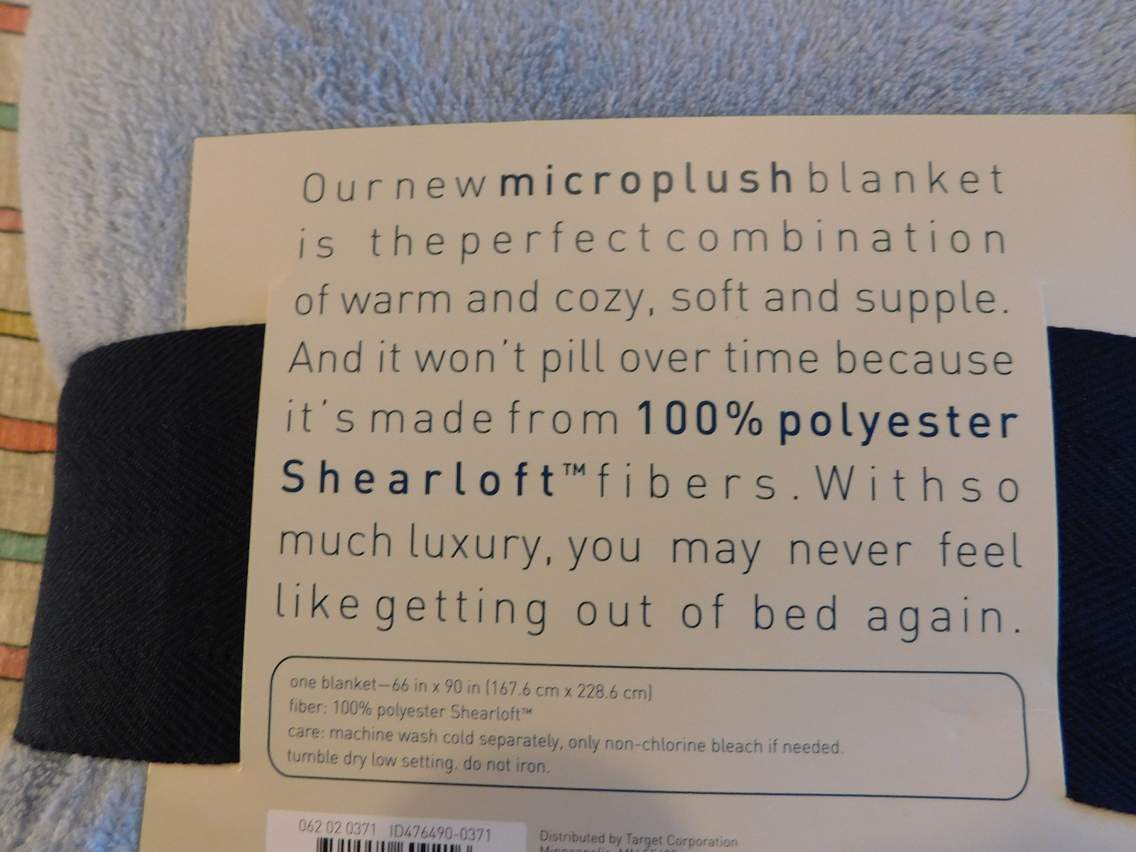 New Home Micro Plush twin blanket 66 x 90 inches Blue