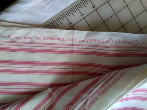 Vintage Cohama Riverdale Pink White Stripe Cotton Fabric Summer Porch 4.3 Yards