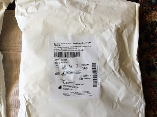 Lot/5 CARDINAL HEALTH NPWT BLACK FOAM DRESSING KIT MEDIUM 47-1701 Ex 2019