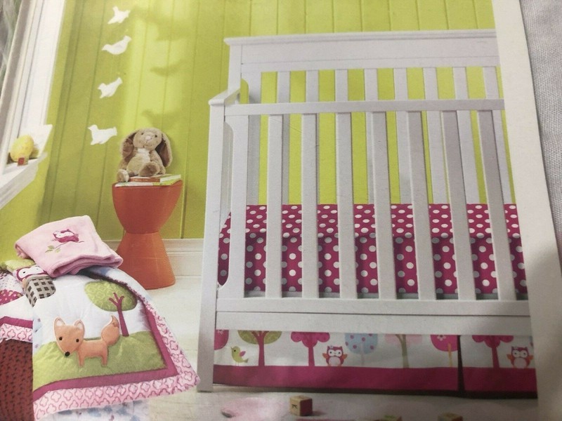 Circo Up We Go Girls Crib Nursery Bedding Set 4 Pc Bunny Owl Pink