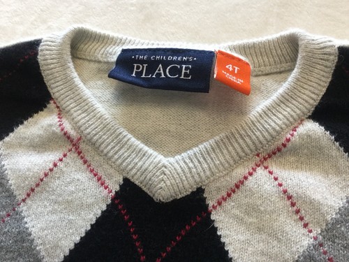 The Childrens Place Argyle Sweater, Size 4T