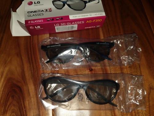2 LG Cinema TV Passive 3D Glasses AG-F310 - In Original Box