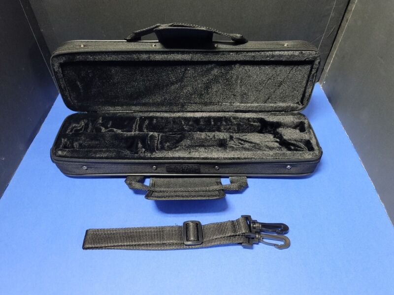 Nylon Padded Flute Case Foam Interior Bag Handbag Shoulder Bag Black