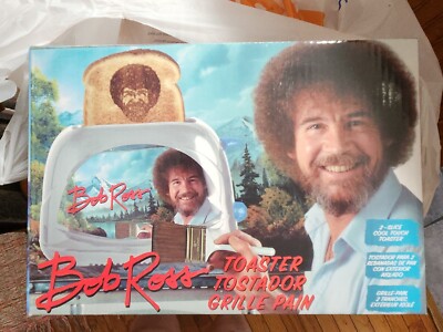 NIB Uncanny Brands Toaster  Bob Ross Painter Iconic Face onto Your Toast 