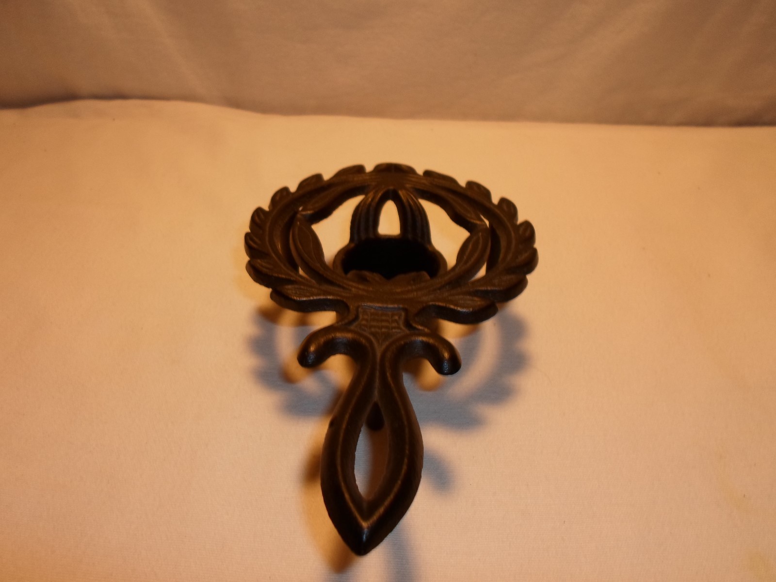 Vintage Cast Iron Kitchen Trivet with Votive Holder