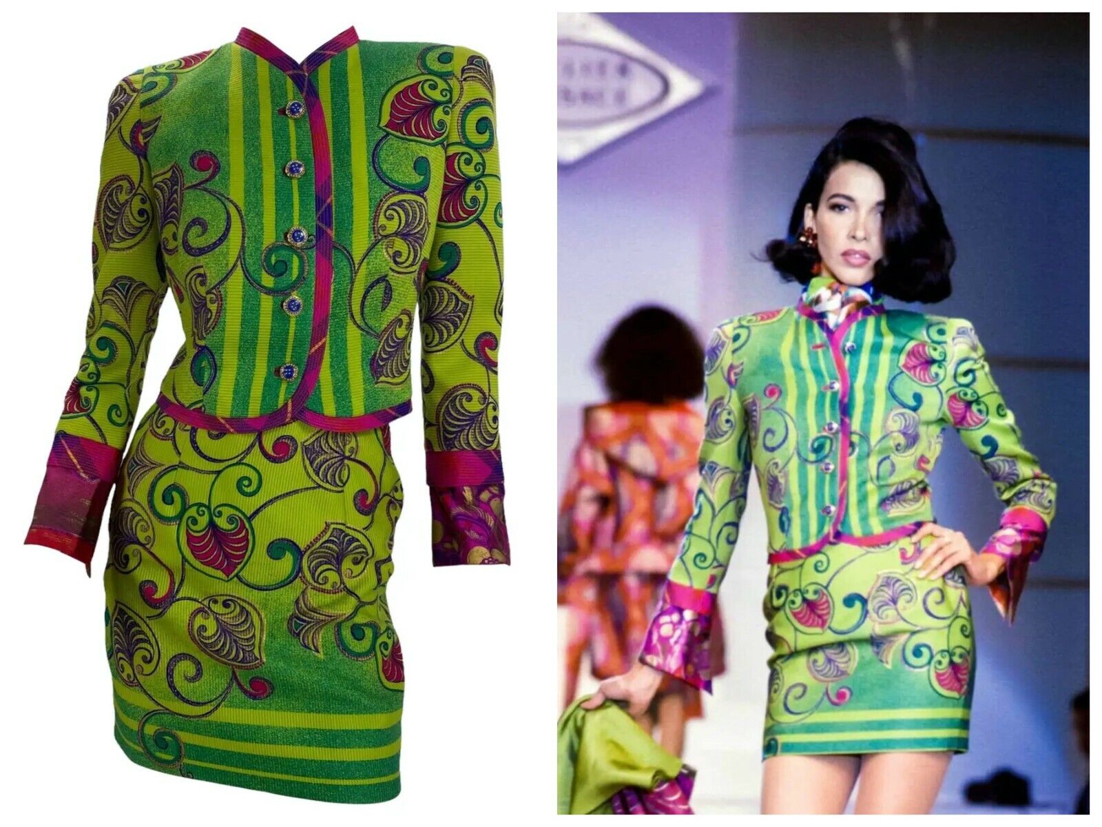 F/W 1990 Vintage Atelier Versace Runway Mini Skirt and F/W 1990 Vintage Atelier Versace Runway Mini Skirt and