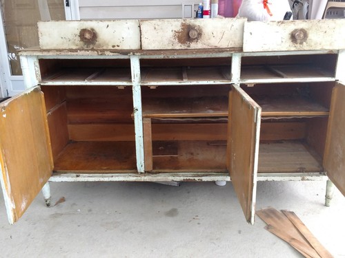 Vintage 1959 Solid Oak Buffet Made in Oklahoma For US Airforce Young MFG Co.