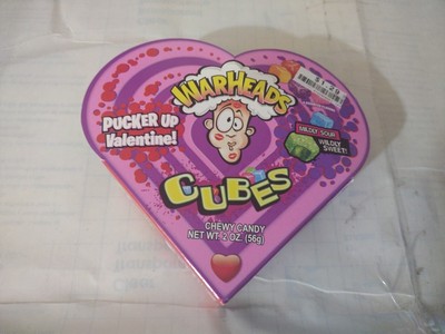 Warheads Pucker Up Valentine Mildly Sour/Wildly Sweet Cubes Chewy Candy:2.0 0z.