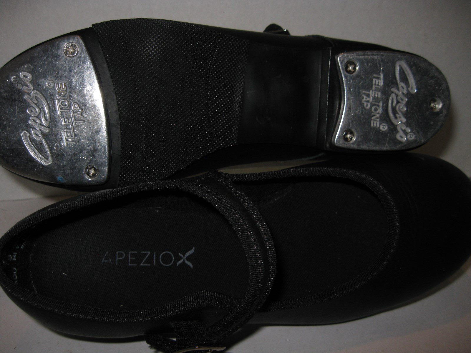 Capezio womens size 5 black leather mary jane tap shoes