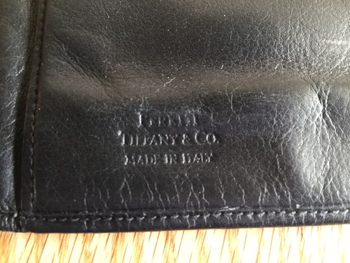 Vintage Tiffany & Co Black Leather Folio Folder Italy