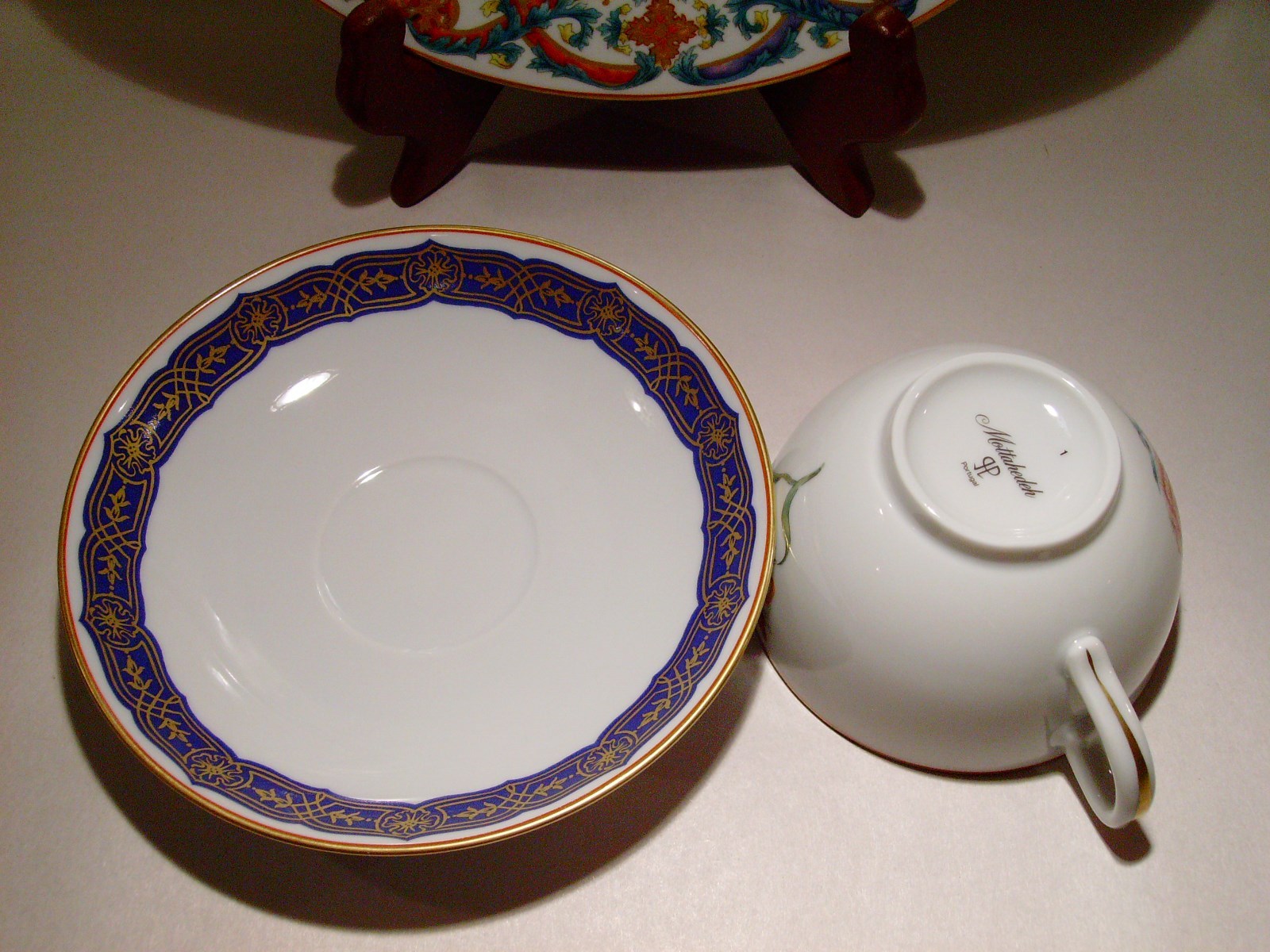 Mottahedeh Merian Daylily Trio Dessert/Salad Plate Cup Saucer