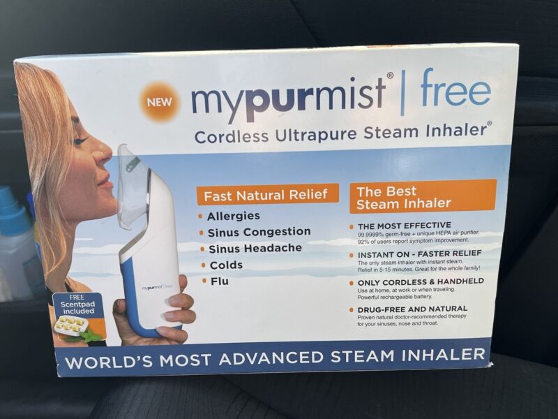 Mypurmist Free - Ultrapure Handheld Steam Inhaler Cordless New In Box