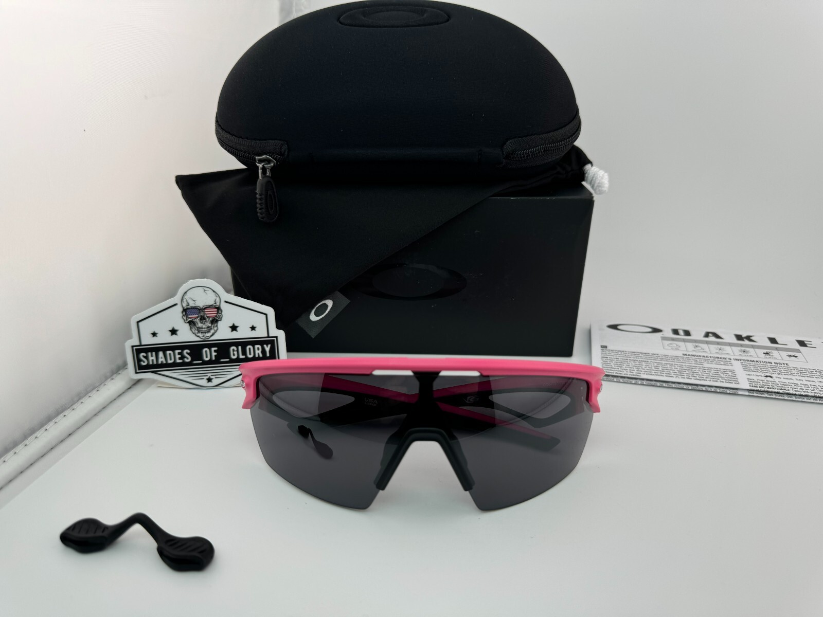 Pre-owned Oakley Sphaera Matte Neon Pink W/ Prizm Black Sunglasses Oo9403-10 Authentic