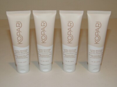 4 Kopari Ultra Restore Body Butter 1 Oz Each Travel Size Tube w/ Hyaluronic Acid
