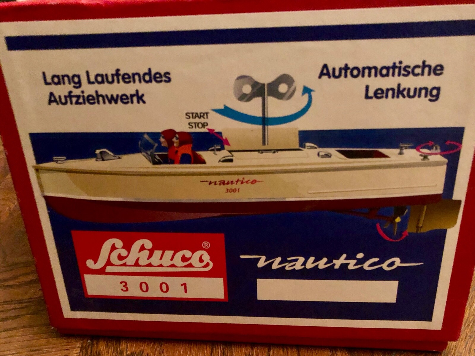 SCHUCO NAUTICO BOAT 3001 PRESSED STEEL TOY LONG RUN MOTOR 17