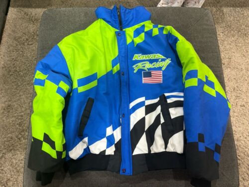 Kawasaki Racing Jacket Made In USA Vintage 90s Swingster XL Kawasaki Racing Jacket Made In USA Vintage 90s Swingster XL