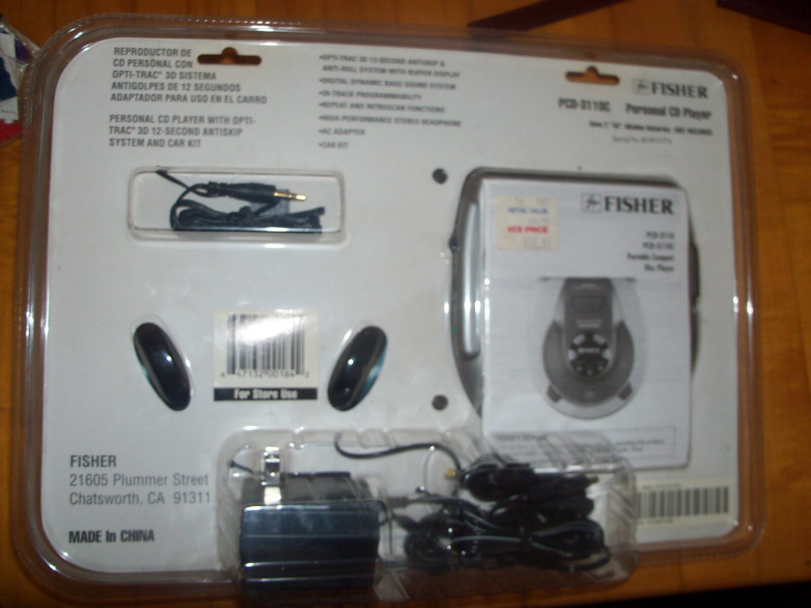 Fisher Portable AM/FM CD Player PCD-3110c-Head Phones-