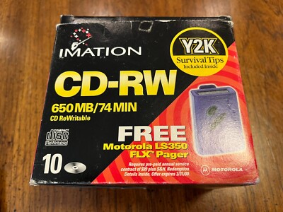 New 10 Pack Imation CD-RW650 Rewritable CDs