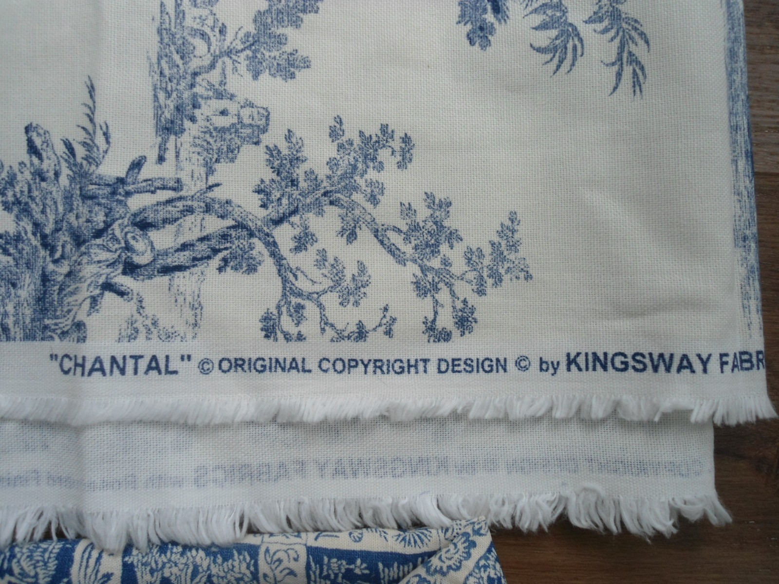 Vintage Sewing Linen Fabric Materials -Kingsway & Farmhouse Pattern - 2.25 Yards