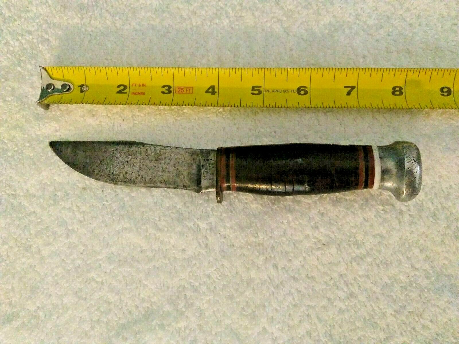 アンティーク サーバー•ナイフ(Ｗ．A. SARMRNTO.LDA)ポルトガル製 Stacked Leather Layered-Steel Knife with Sheath