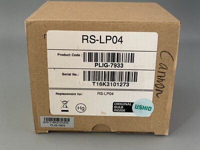 Genuine USHIO RS-LP04 Replacement Lamp & Housing for Canon Projectors FREE RTNS