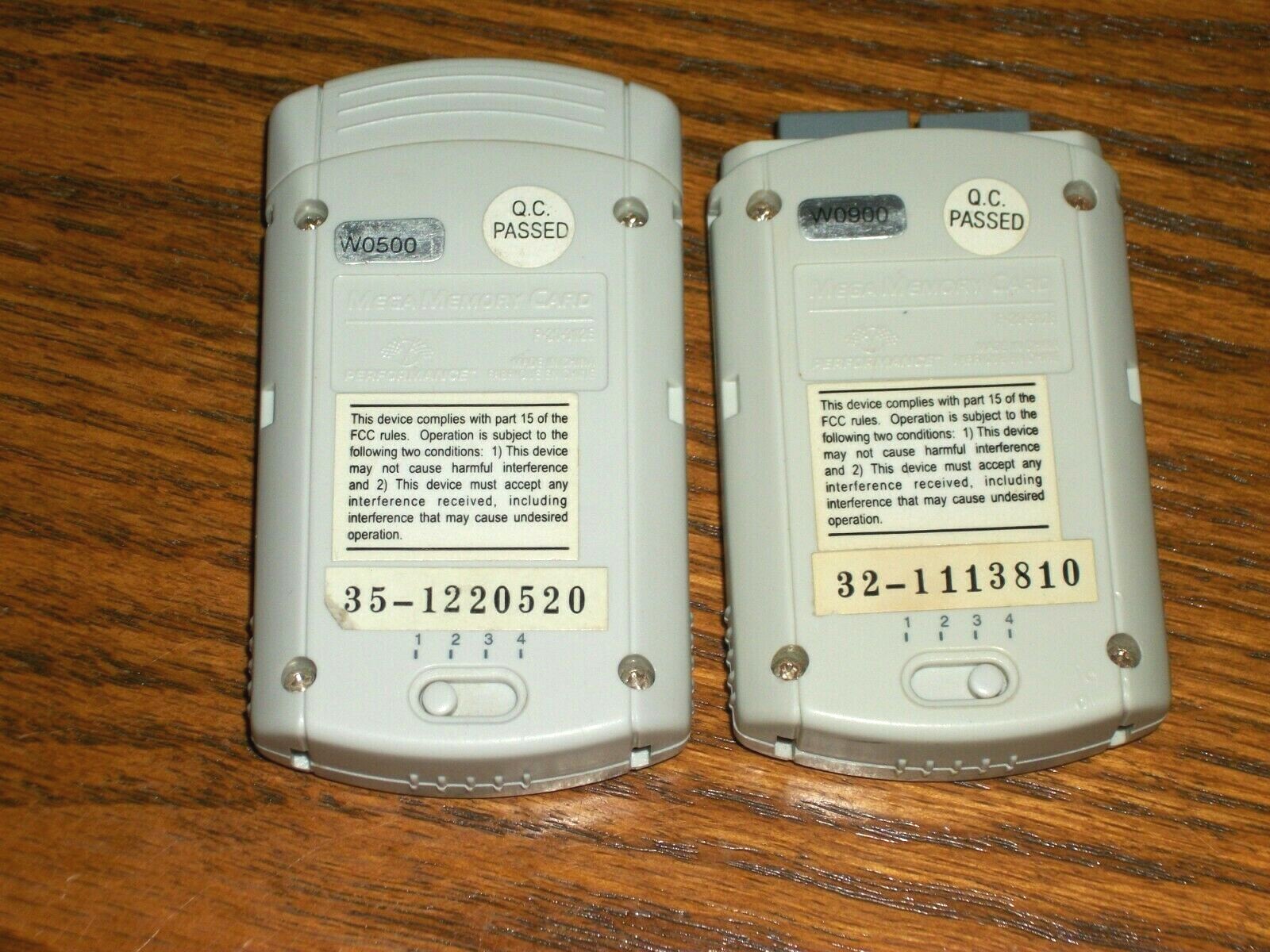 Lot of 2 Sega Dreamcast Performance Mega Memory Cards Tested Working