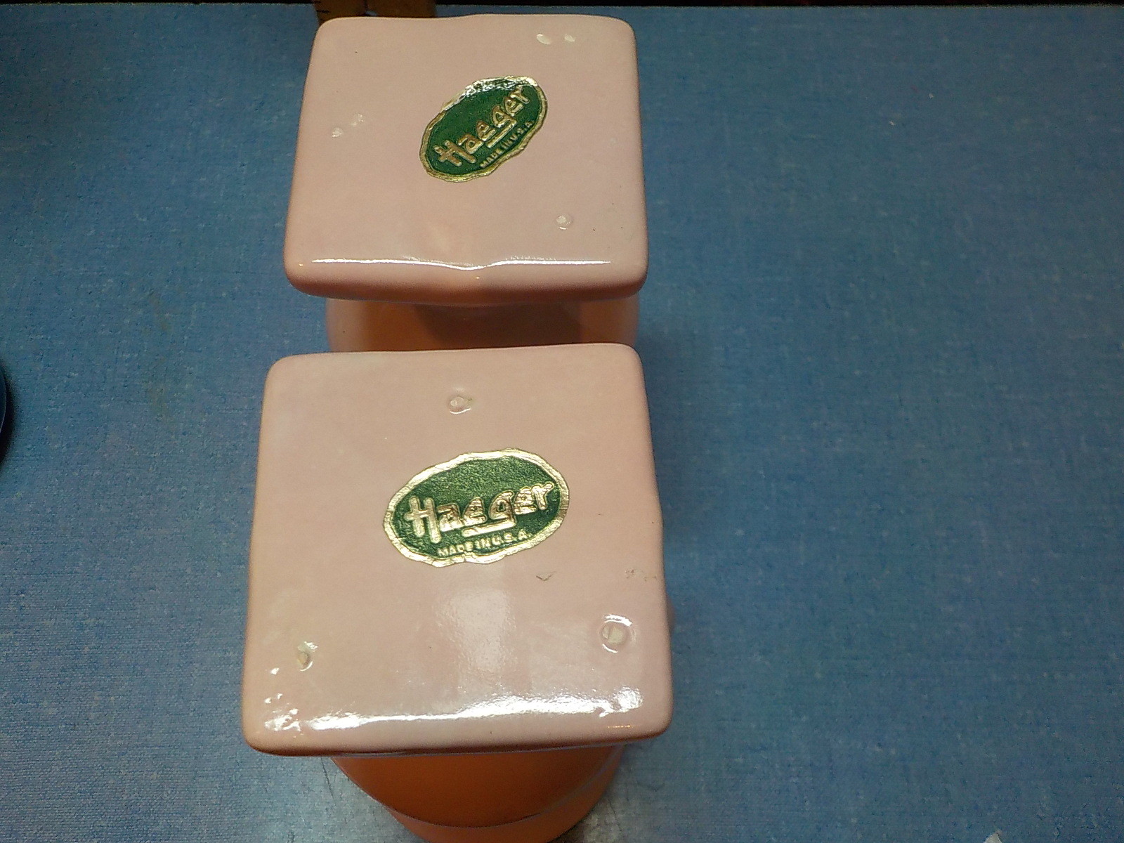 Vintage Haeger Pink Vases Matching Pink Pair Lovely 4.5