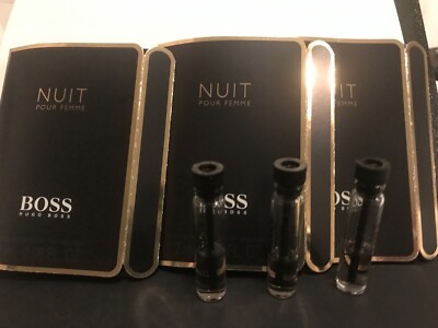 3 X BOSS NUIT FEMME BY HUGO BOSS WOMEN 0.06 OZ 2 ML EDP DAB-ON SEE PICTURES