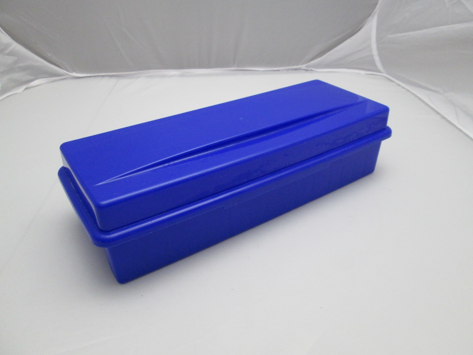 Alpha Cassette Hard Plastic Storage Case Box Holds 15-24 Cassette Tapes Blue