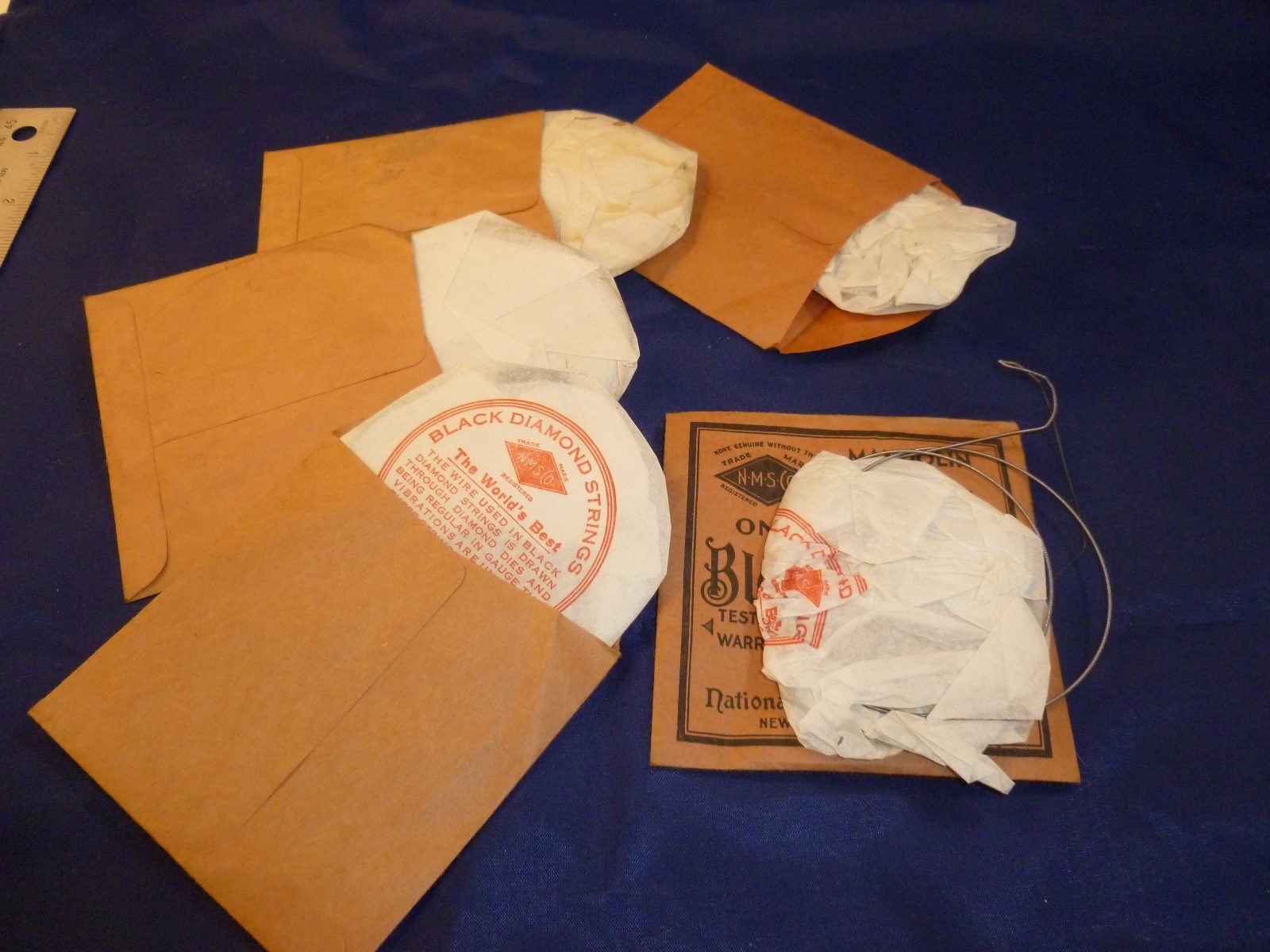 Vintage Black Diamond Mandolin Strings 1950's  5 Packs