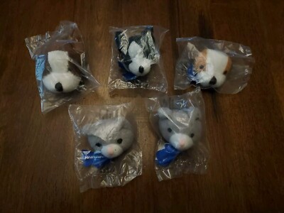 Frontline Heartguard Promotional Plush Lot Of 5 Dog & Cat Magnetic Heads