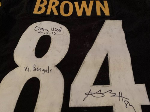 Antonio Brown Game Worn Home Jersey Steelers Vs. Bengals Autographed WHO DEY