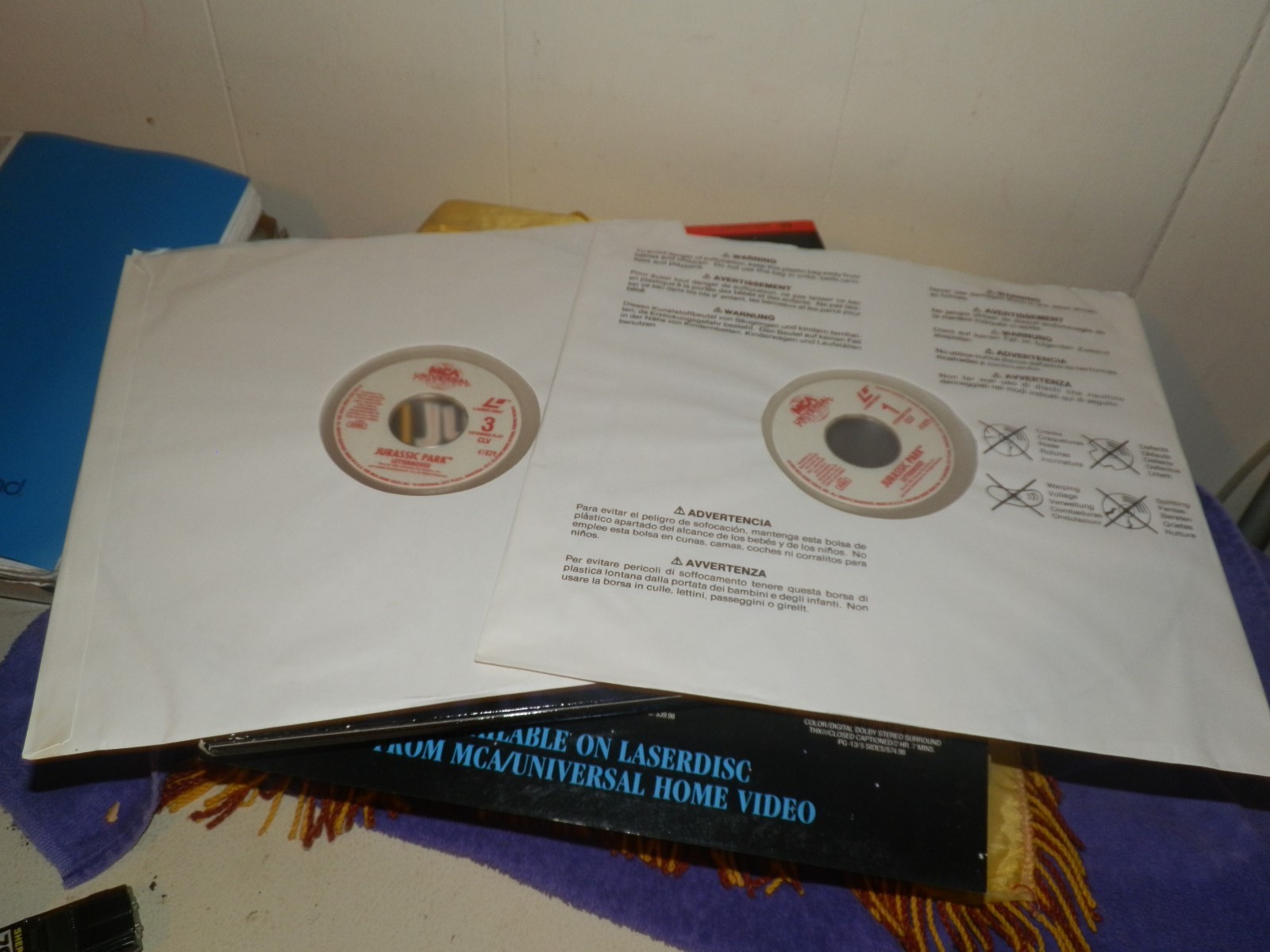 JURASSIC PARK Laserdisc Lot 1&2 THE LOST WORLD Steven Speilberg Dinosaur Action