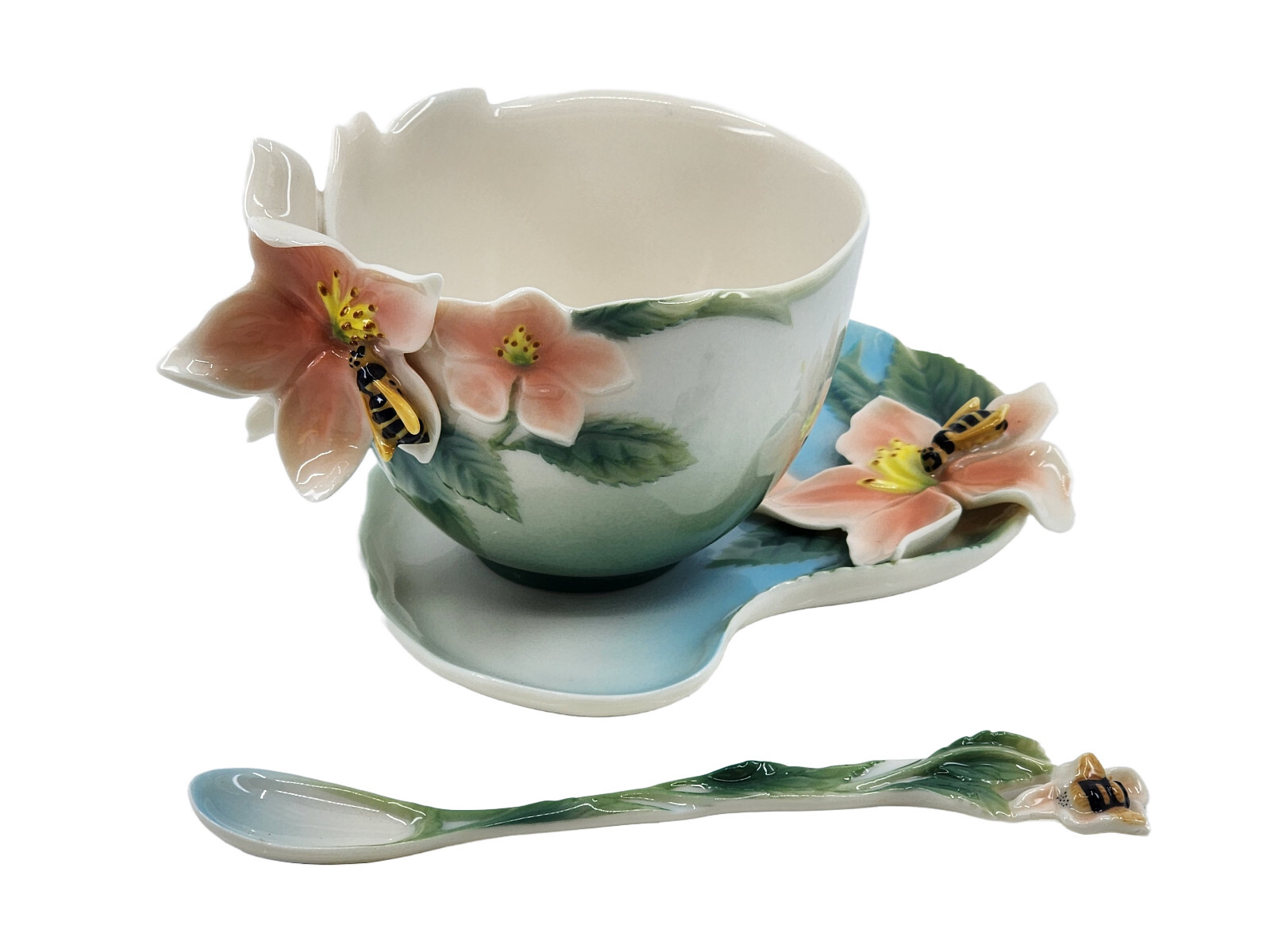 FRANZ PORCELAIN COLLECTION BEES & APPLE BLOSSOM FZ00036 CUP FRANZ PORCELAIN COLLECTION BEES & APPLE BLOSSOM FZ00036 CUP