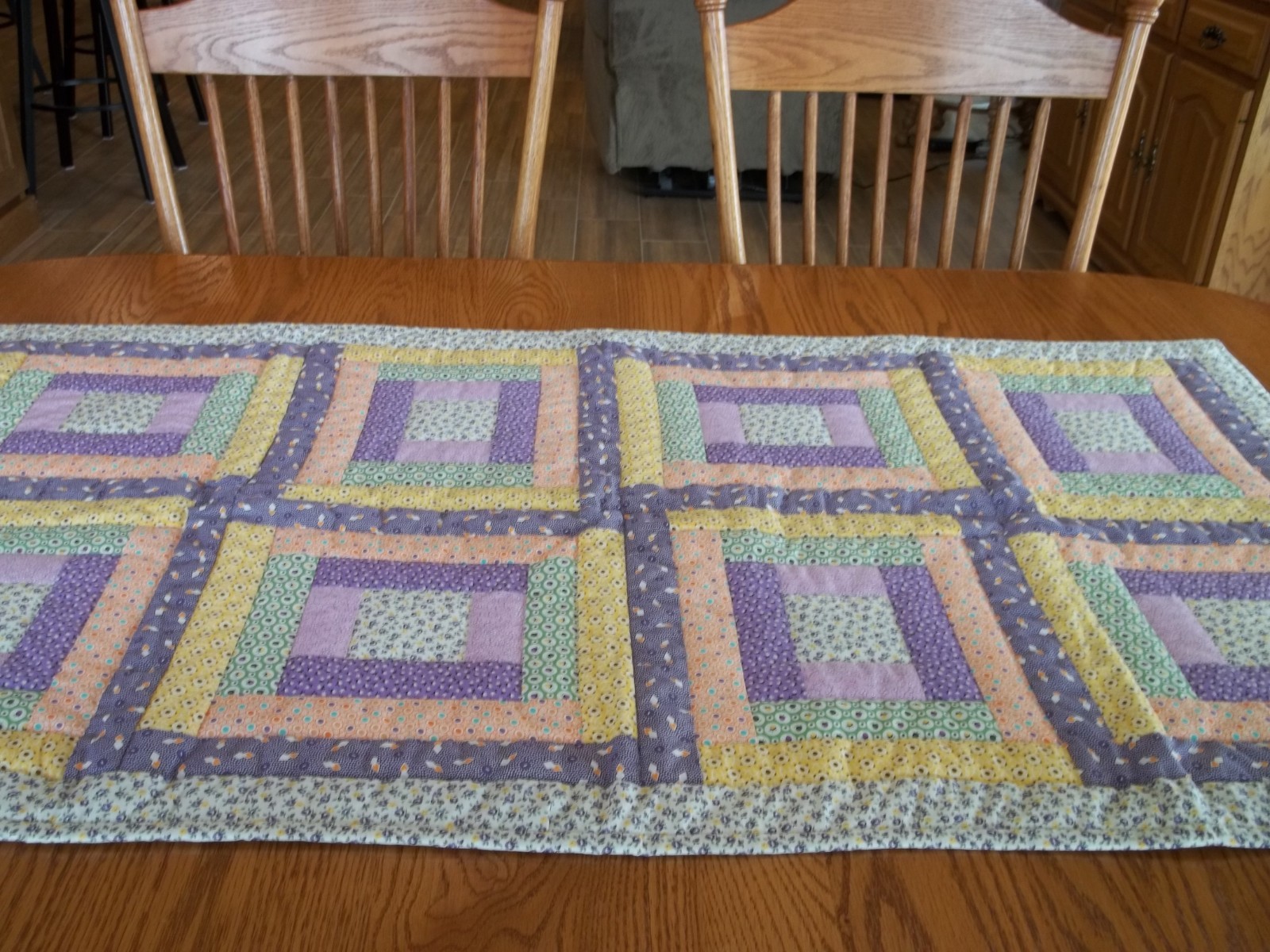 Handcrafted and Hand Quilted Table Runner, 26 1/2